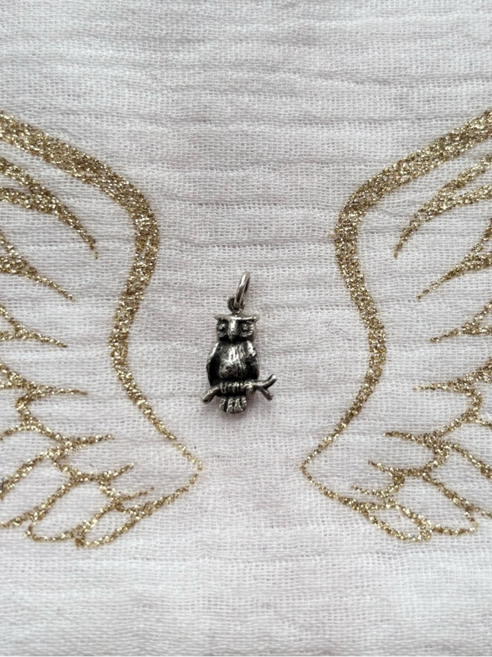 3D Oxidized Sterling Silver  Owl Charm Pendant